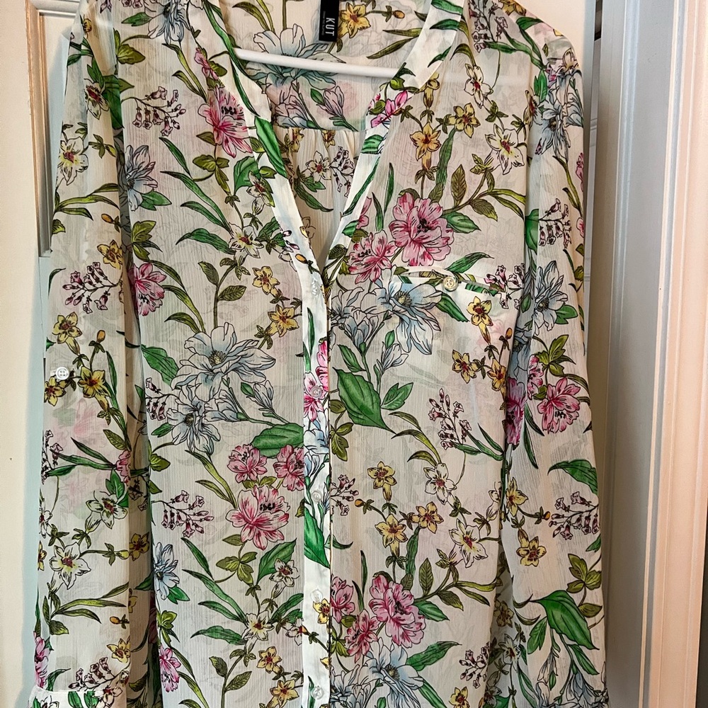 Floral Button-Up Blouse